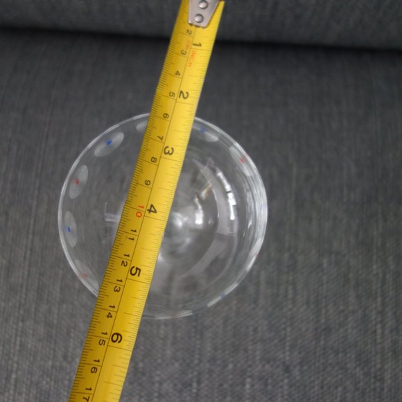 Marie Antoinette Champagne Glass with Red and Blue Circle Pattern - Picture 8 of 8